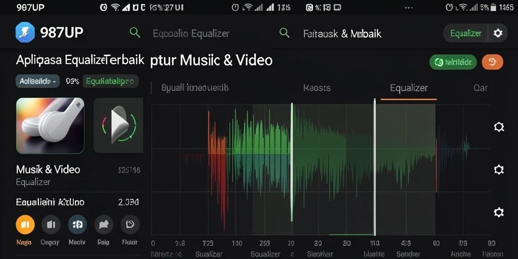 Tampilan antarmuka aplikasi Equalizer 987UP yang menarik dan fungsional.
