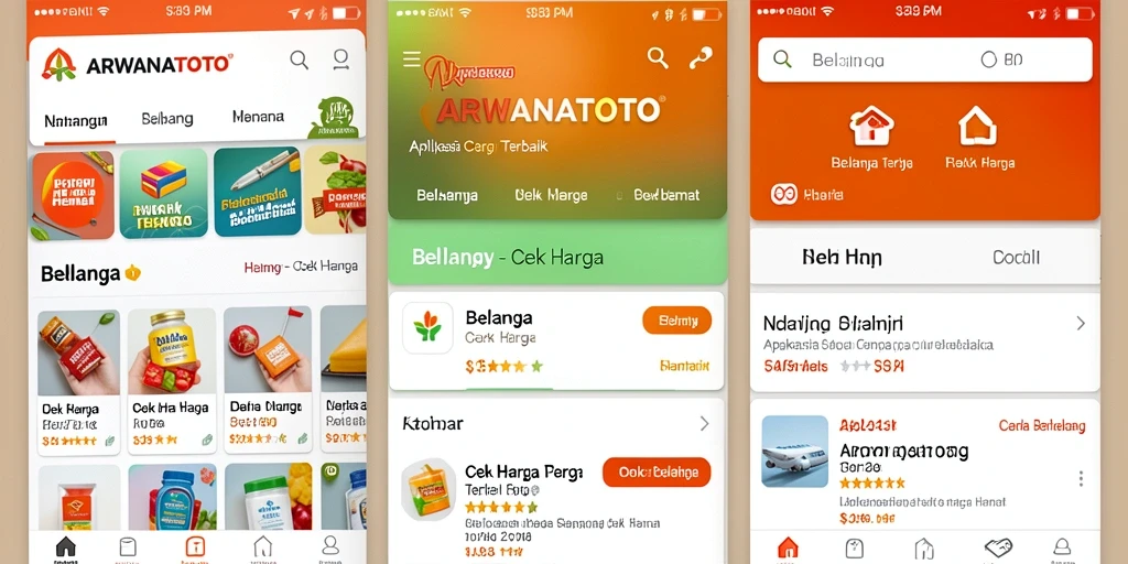 Antarmuka <strong>ARWANATOTO</strong> menampilkan berbagai harga produk secara jelas.