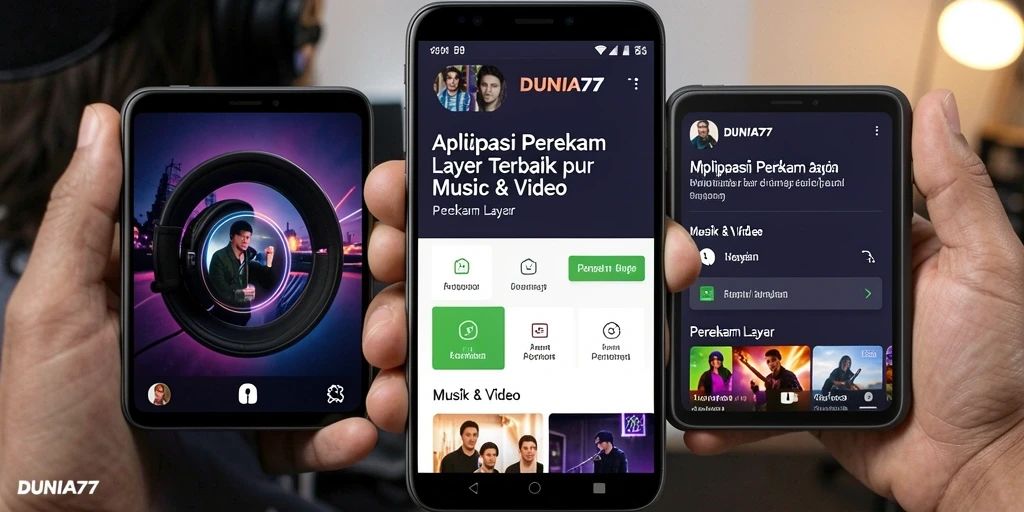 Antarmuka DUNIA77 yang intuitif saat merekam layar.
