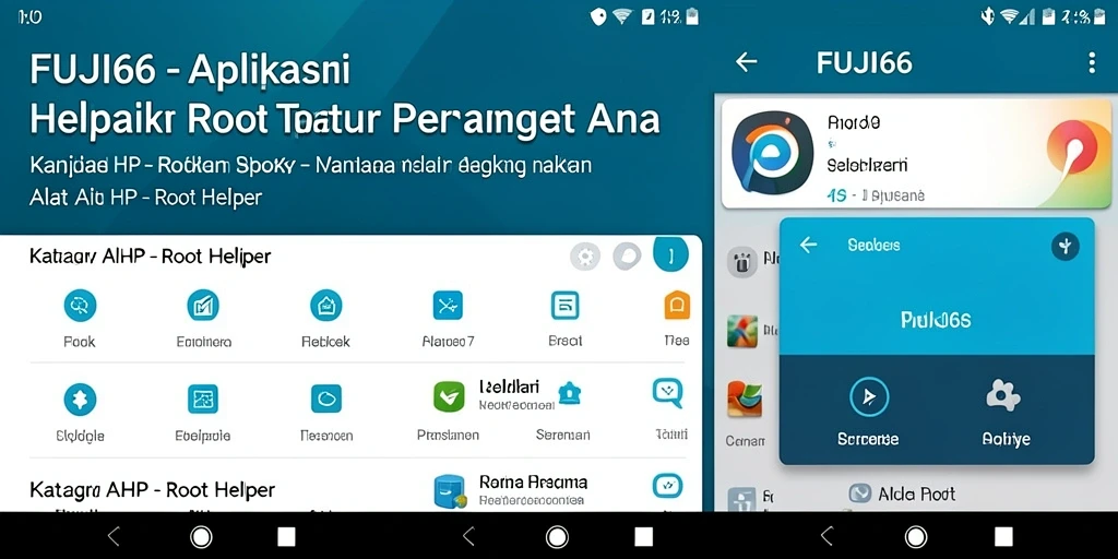 Tampilan antarmuka aplikasi FUJI66 sebagai Root Helper yang user-friendly.