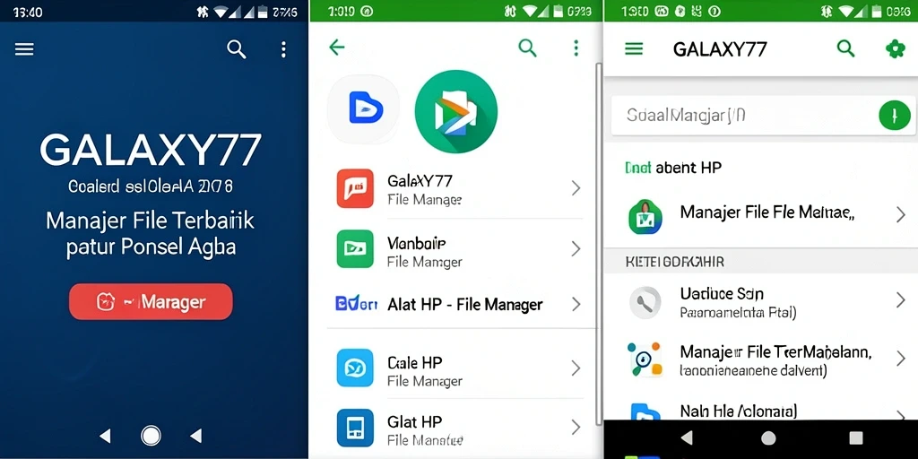 Tampilan antarmuka GALAXY77 dengan fungsi File Manager yang memudahkan.