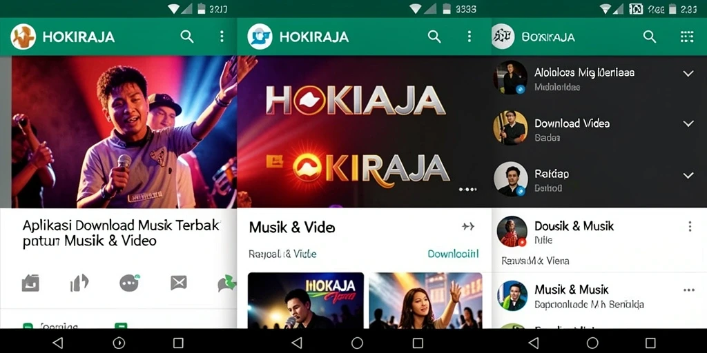 Antarmuka HOKIRAJA yang memudahkan pengguna untuk download musik.
