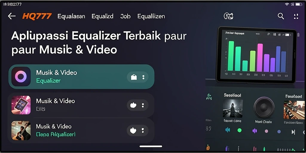 Antarmuka HQ777 yang intuitif untuk pengaturan Equalizer.