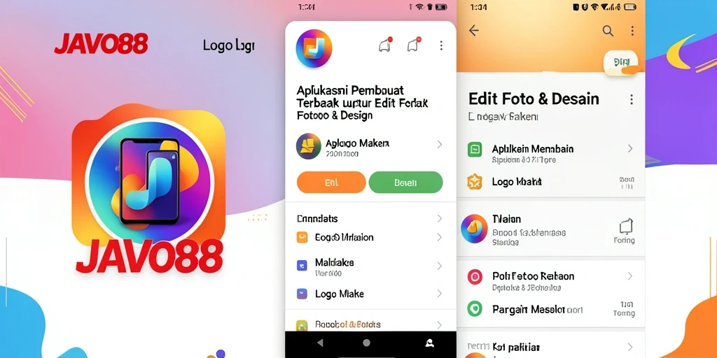 Tampilan antarmuka pengguna JAVO88 saat membuat logo yang menarik.