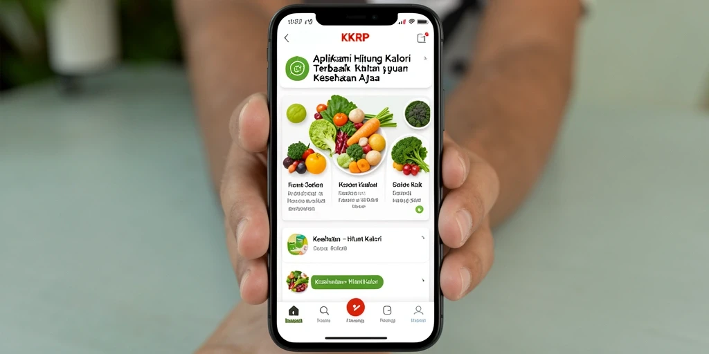 Antarmuka KKRP menampilkan hitungan kalori yang mudah dibaca.