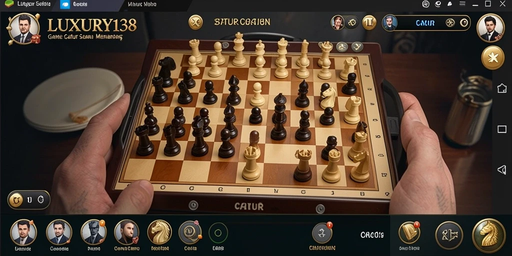 Tampilan antarmuka utama LUXURY138 dengan papan catur interaktif.