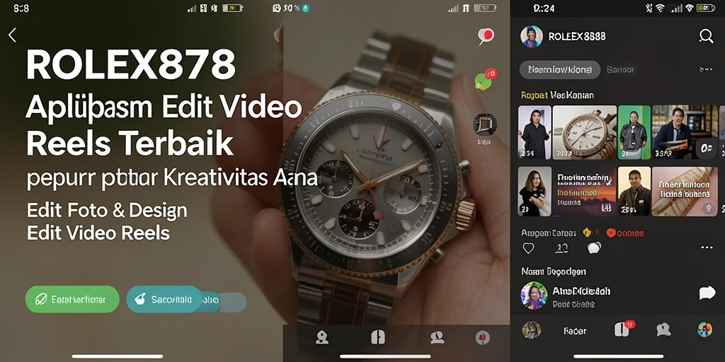 Antarmuka ROLEX878 dengan berbagai fitur Edit Video Reels.