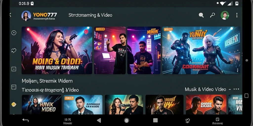 Antarmuka YONO777 yang menarik saat memutar video streaming.